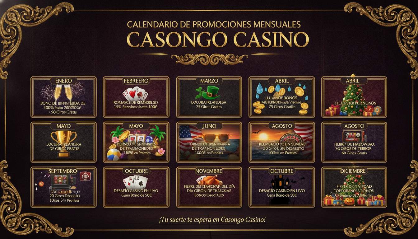 Banner de promociones mensuales de Casongo casino